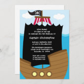 Jolly roger ship pirate birthday party invitation (Front/Back)
