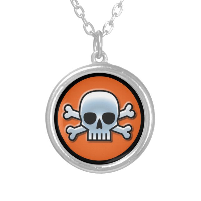 Jolly Roger Silver Plated Necklace (Front)