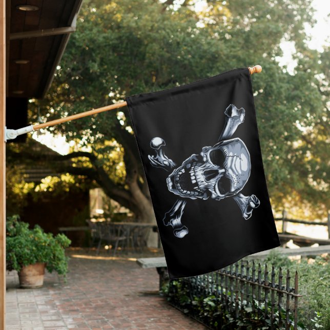 Jolly Roger skeleton House Flag (In SItu)