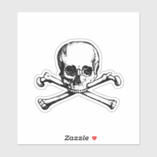 Jolly Roger Skull and Cross Bones Pirate Sticker