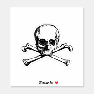 Jolly Roger Skull and Cross Bones Pirate Sticker