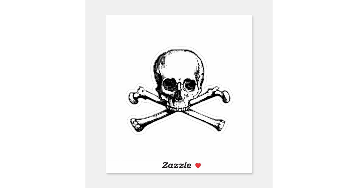 Skull Crossbones Pirate - Decal Sticker - Multiple Color & Sizes