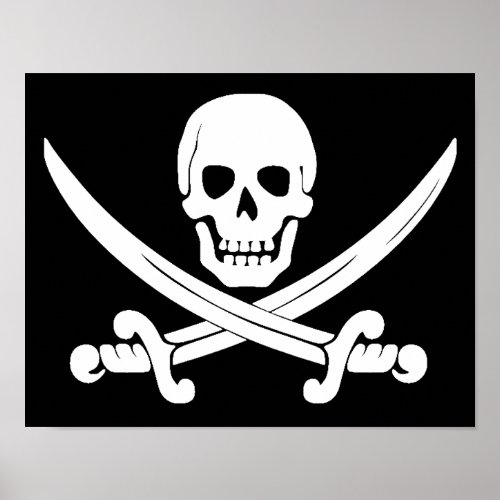 Jolly Roger Skull And Crossbones Pirate Gifts Poster