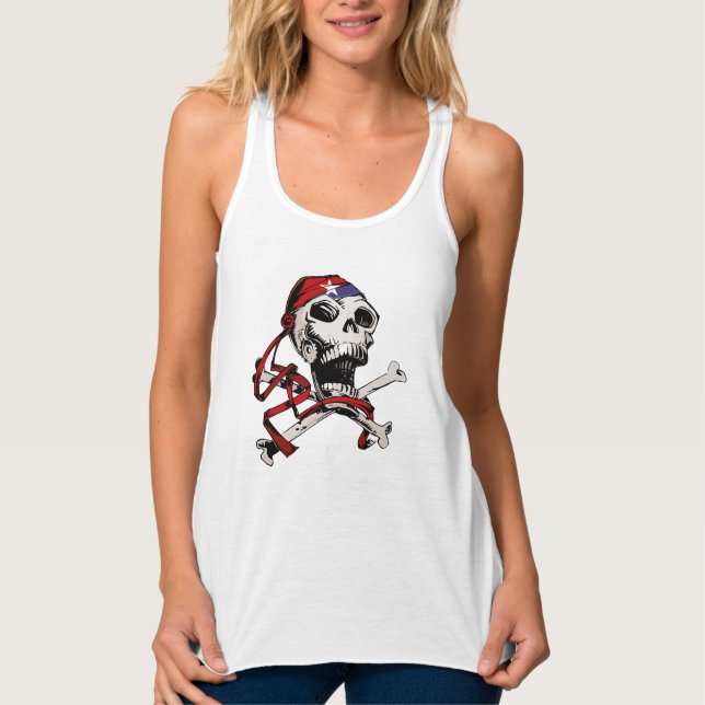 Jolly Roger Skull and Crossbones Tank Top (Front)