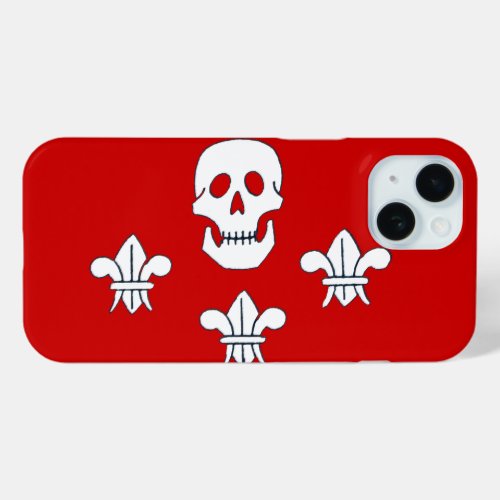 JOLLY ROGER SKULL AND THREE LILIES FLAG iPhone 15 CASE