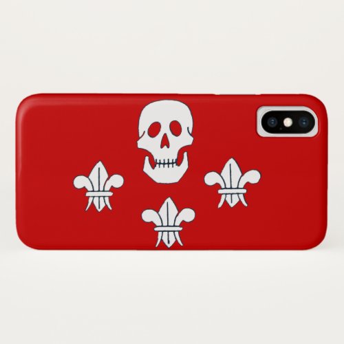 JOLLY ROGER SKULL AND THREE LILIES FLAG iPhone X CASE