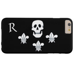 JOLLY ROGER SKULL AND THREE LILIES FLAG MONOGRAM BARELY THERE iPhone 6 PLUS CASE