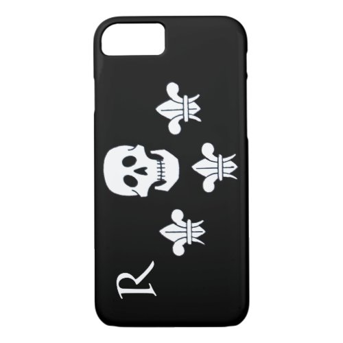 JOLLY ROGER SKULL AND THREE LILIES FLAG MONOGRAM iPhone 87 CASE