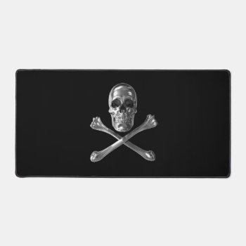 Jolly Roger Skull Desk Mat by FantasyCases at Zazzle