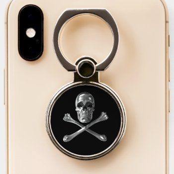 Jolly Roger Skull Phone Grip by FantasyCases at Zazzle