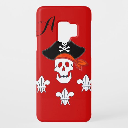 JOLLY ROGER SKULLPIRATE HATTHREE LILIES MONOGRAM Case_Mate SAMSUNG GALAXY S9 CASE