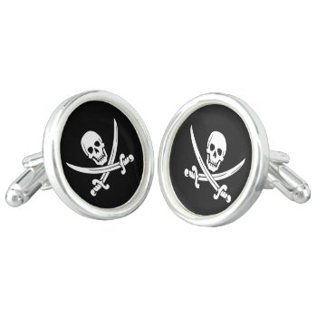 Jolly Roger Swords Pirate Cuff Links by debinSC at Zazzle