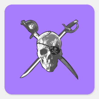 Jolly Roger Swords Square Sticker