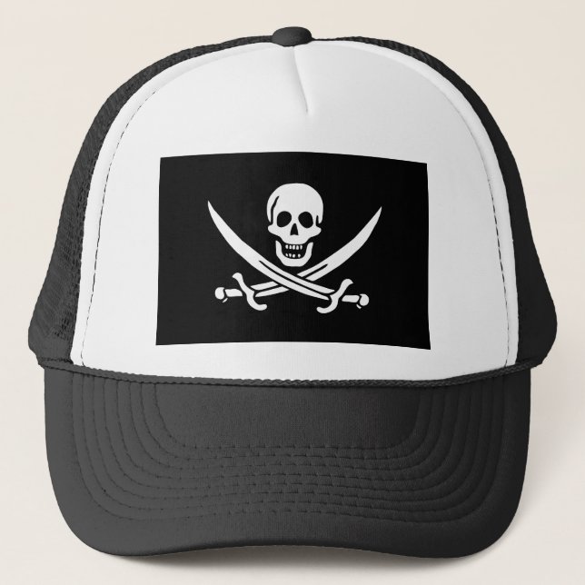 jolly roger trucker hat (Front)