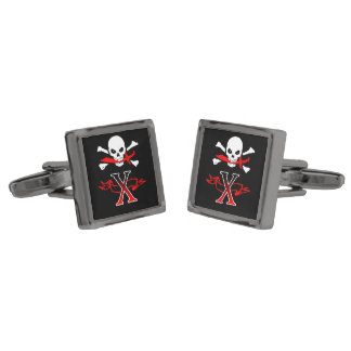Jolly Roger X Monogram Initial Cufflinks