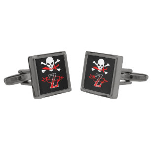 Jolly Roger Z Monogram Initial Cufflinks