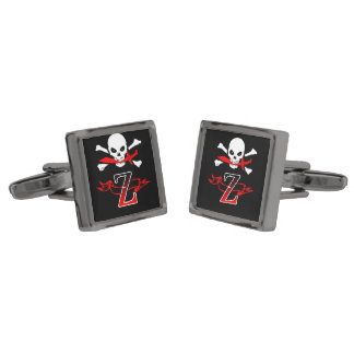 Jolly Roger Z Monogram Initial Cufflinks