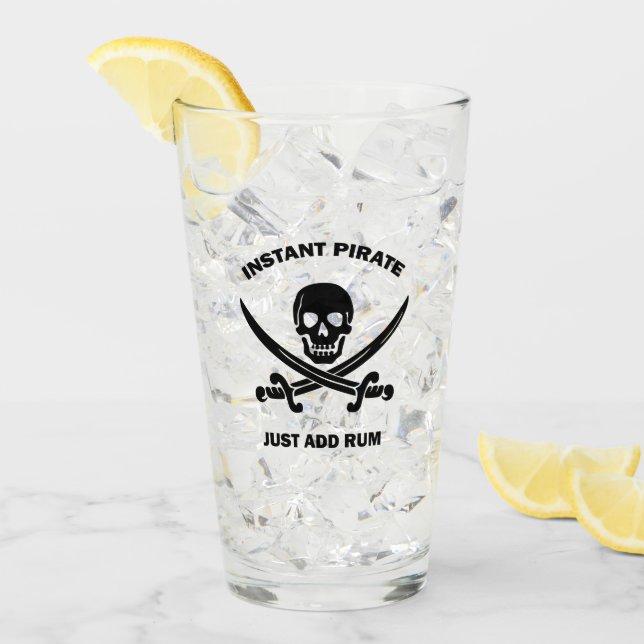 Jolly Rogers Instant Pirate Add Rum Glass (Front Ice)