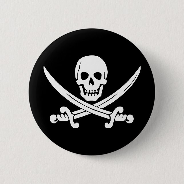 Jolly Rogers Pirate Button (Front)