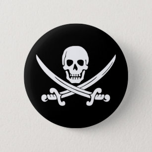 Jolly Rogers Pirate Button