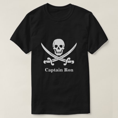 Jolly Rogers Pirate Captain Custom T_Shirt