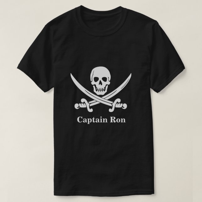 Jolly Rogers Pirate Captain Custom T-Shirt (Design Front)