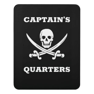 Jolly Rogers Pirates Captain's Quarters Door Sign