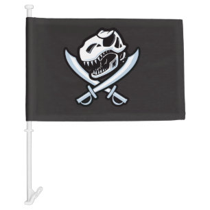 Jolly Rogersaurus Dinosaur Pirate Flag