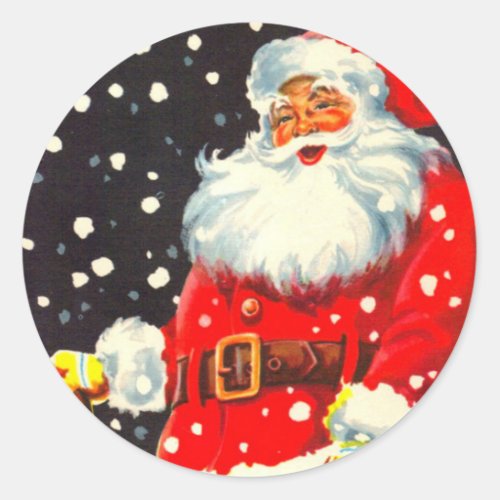 Jolly Saint Nick  Round Stickers