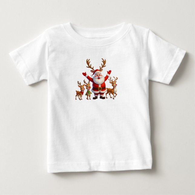 Jolly Santa and Friends Baby T-Shirt (Front)