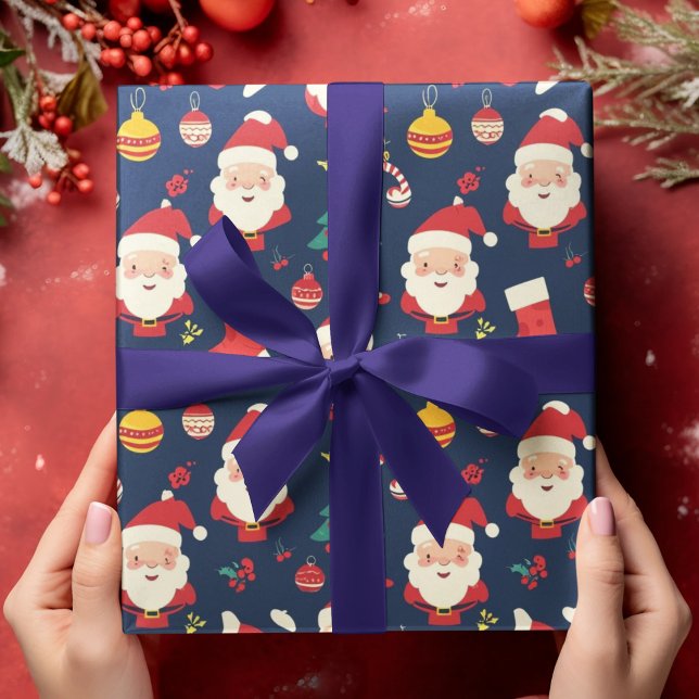  Jolly Santa and Ornaments Christmas  Wrapping Paper Sheets (Creator Uploaded)