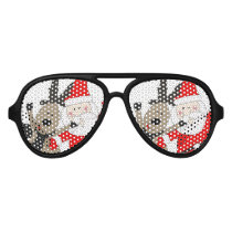 Jolly Santa and Reindeer #1 Aviator Sunglasses Jolly Santa and Reindeer #1 Aviator Sunglasses