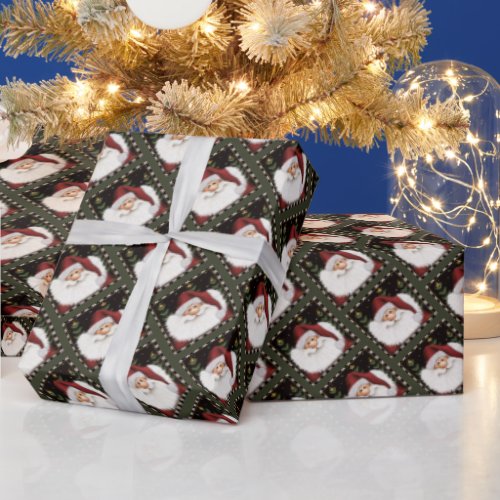 Jolly Santa Beard Christmas Festive Inspirivity Wrapping Paper