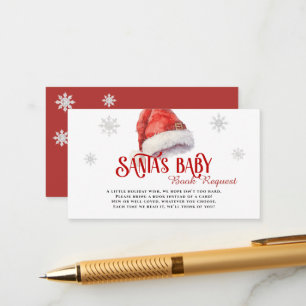Jolly Santa Book Request Baby Shower  Enclosure Card
