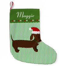 Jolly Santa Brown Dachshund Personalized