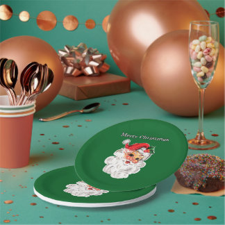 Jolly Santa Christmas   Paper Plates