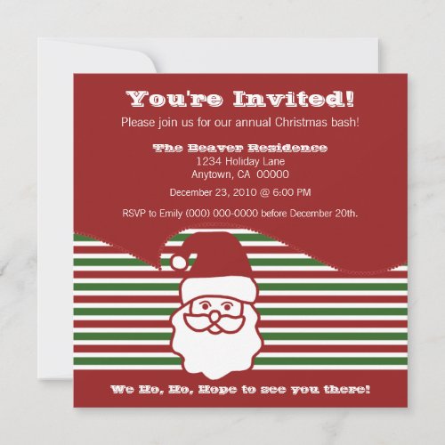 Jolly Santa Christmas Party Invite