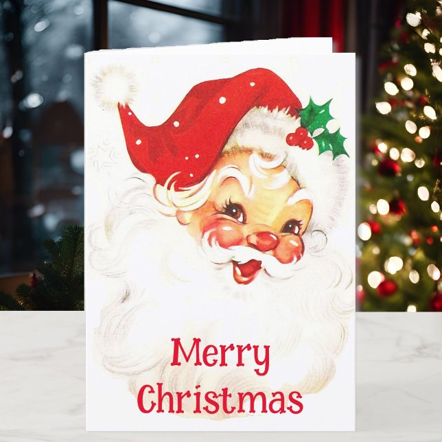 Jolly Santa Christmas Personalize Names NO Cursive Holiday Card (Creator Uploaded)