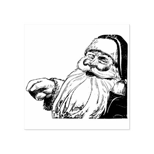 Jolly Santa Christmas Rubber Stamp