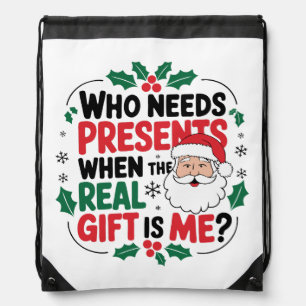 Jolly Santa Claus Brings Festive Cheer to All Drawstring Bag