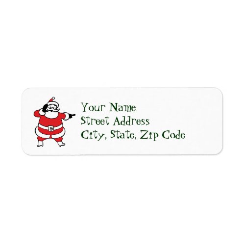 Jolly Santa Claus Calling Reindeer on Christmas Label
