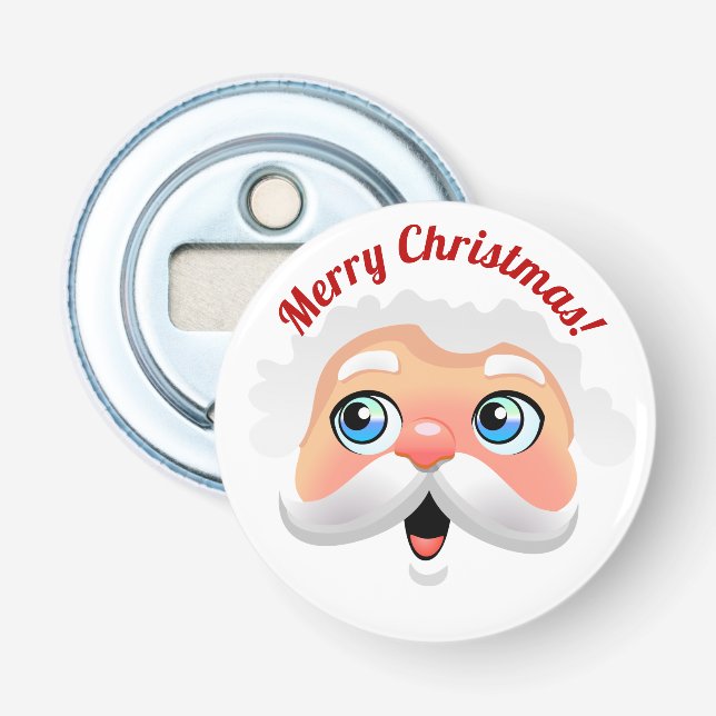 Jolly Santa Claus Cartoon Bottle Opener (Front)