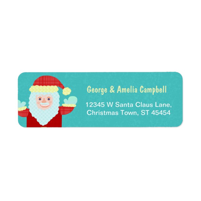 Jolly Santa Claus Christmas Cartoon Cute Label (Front)