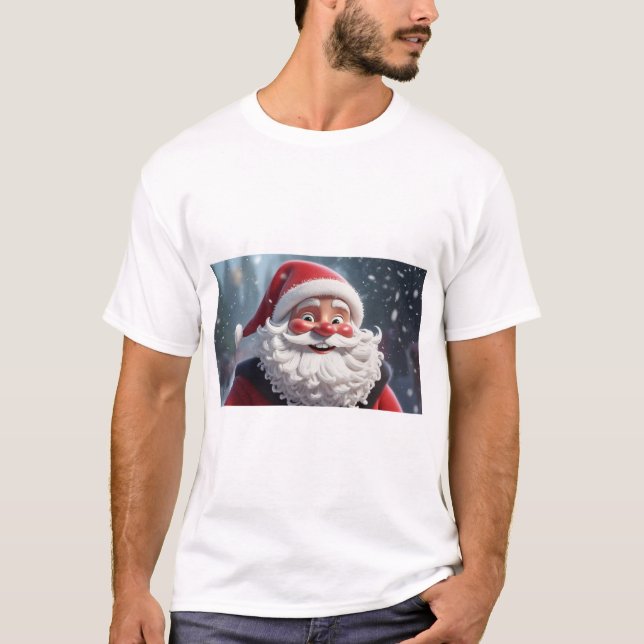 Jolly Santa Claus Christmas T-Shirt for Men (Front)