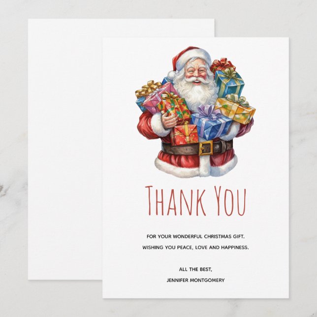 Jolly Santa Claus Class Christmas Thank You (Front/Back)