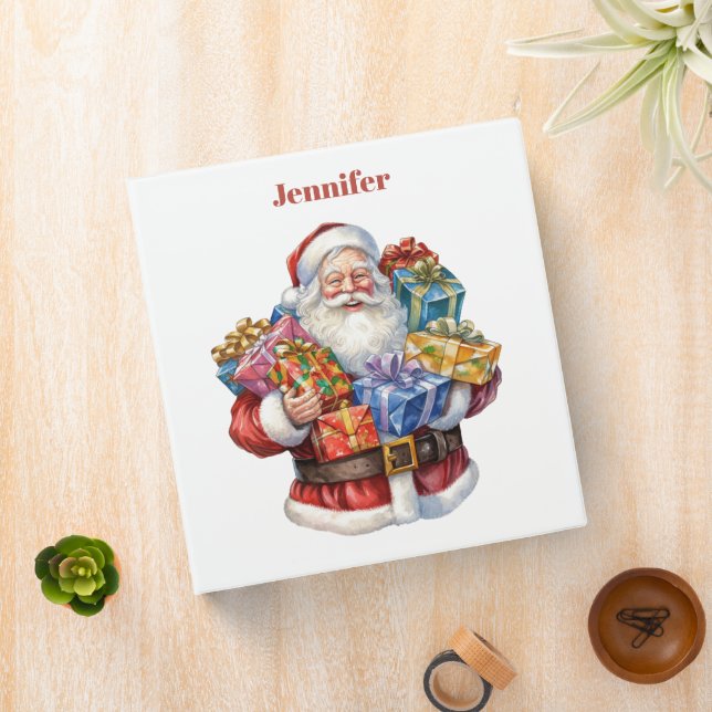Jolly Santa Claus Classic Christmas 3 Ring Binder (In Situ)