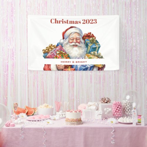 Jolly Santa Claus Classic Christmas Banner