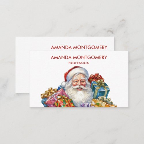 Jolly Santa Claus Classic Christmas Business Card