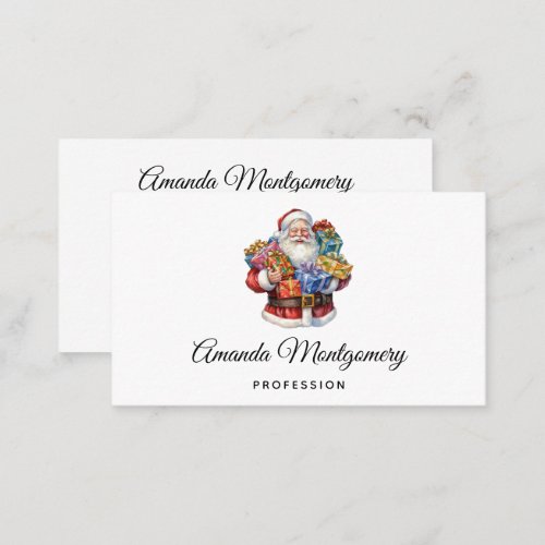 Jolly Santa Claus Classic Christmas Business Card