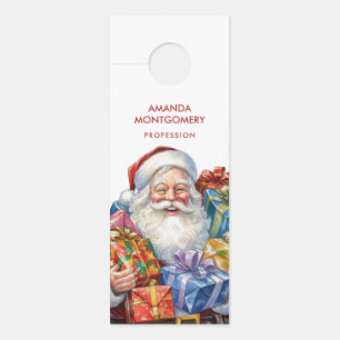 Jolly Santa Claus Classic Christmas Business Door Hanger